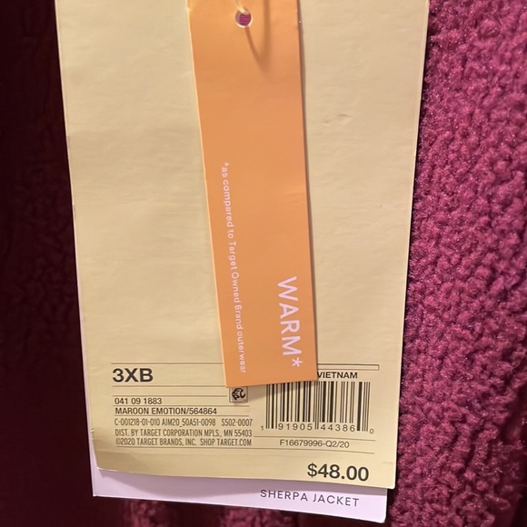 Men’s All in Motion Sherpa Jacket 3XB - Picture 3 of 6